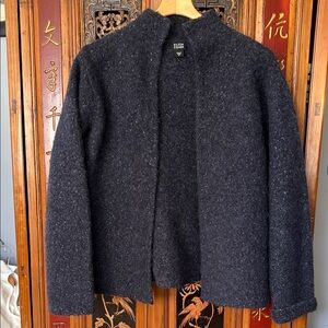 Eileen Fisher Charcoal Wool Open Jacket